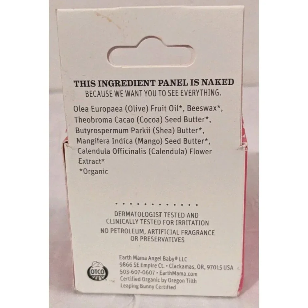 Earth Mama Organic Nipple Butter Breastfeeding Soothing Balm Expires 05/26 New